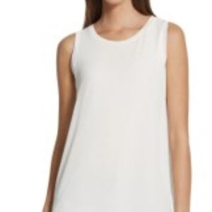 Chicos Sheer white semi tunic with lining